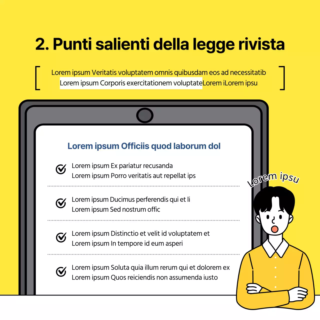 Illustrazione gialla Concetto di modifica del diritto del lavoro Guida alla legge sulla parità di genere