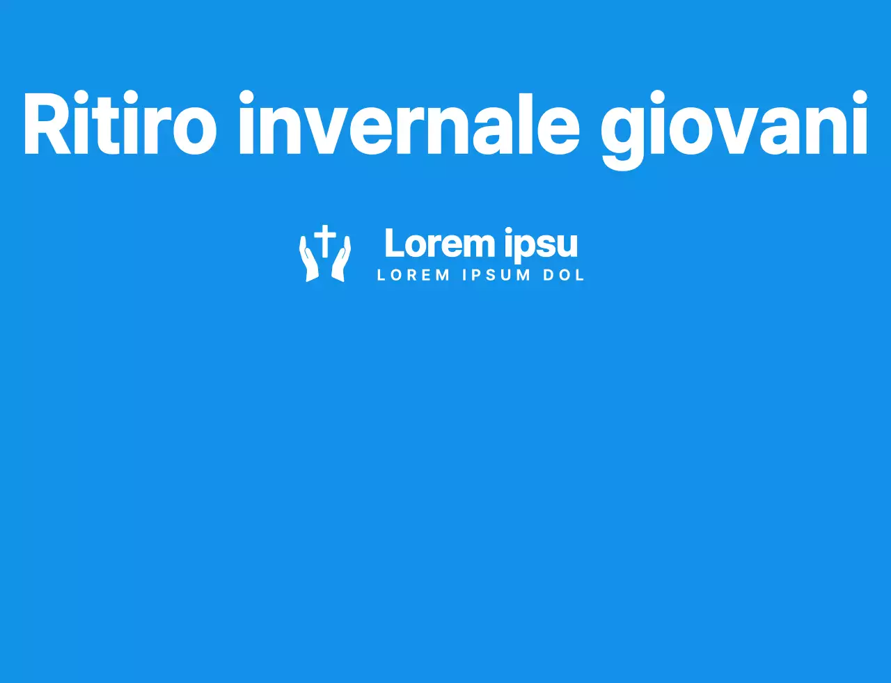 Maglietta semplice e pulita con logo in stile ritiro invernale della chiesa in blu e bianco