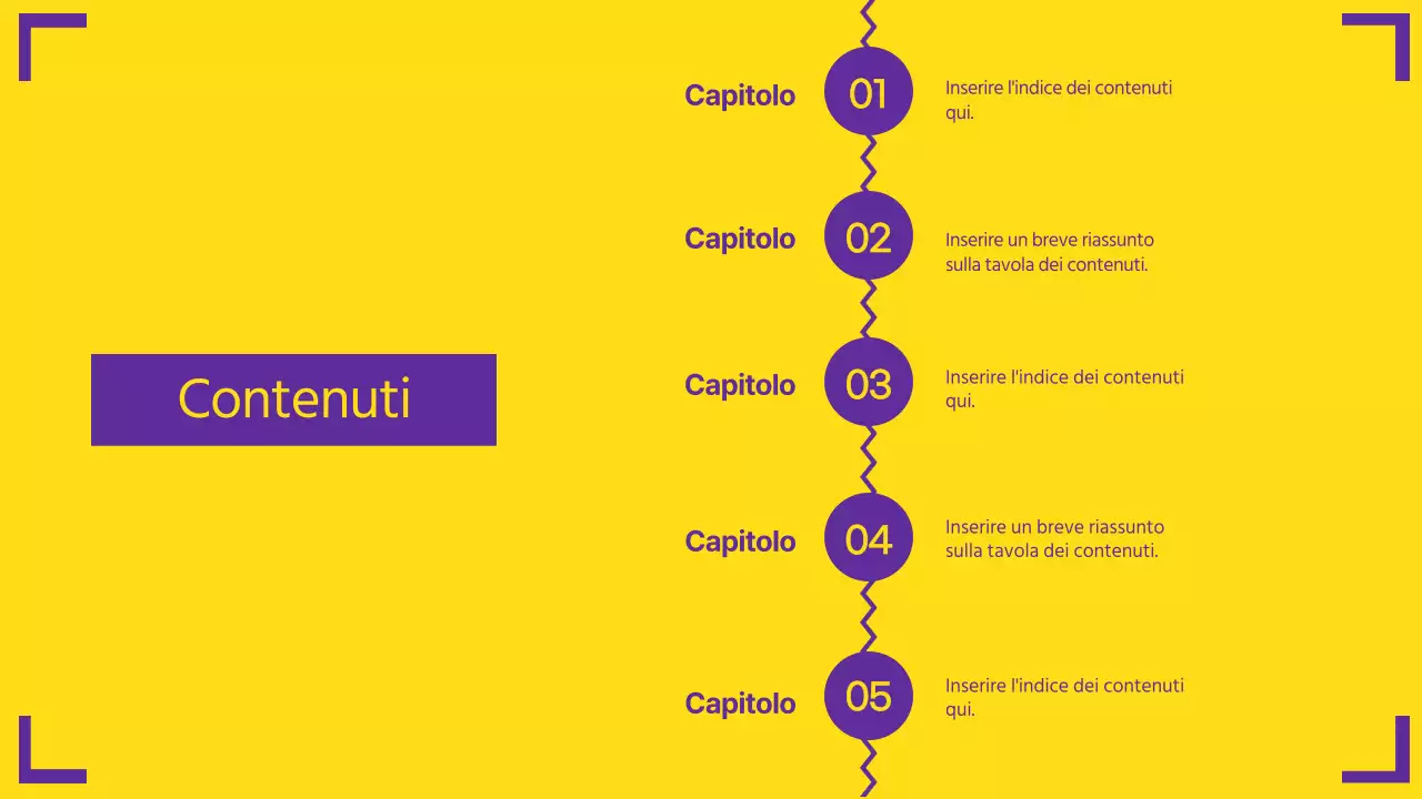 Una presentazione forte e pulita in giallo e viola