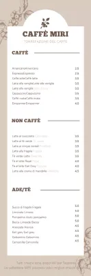 Banner del menu del caffè con illustrazione botanica in marrone