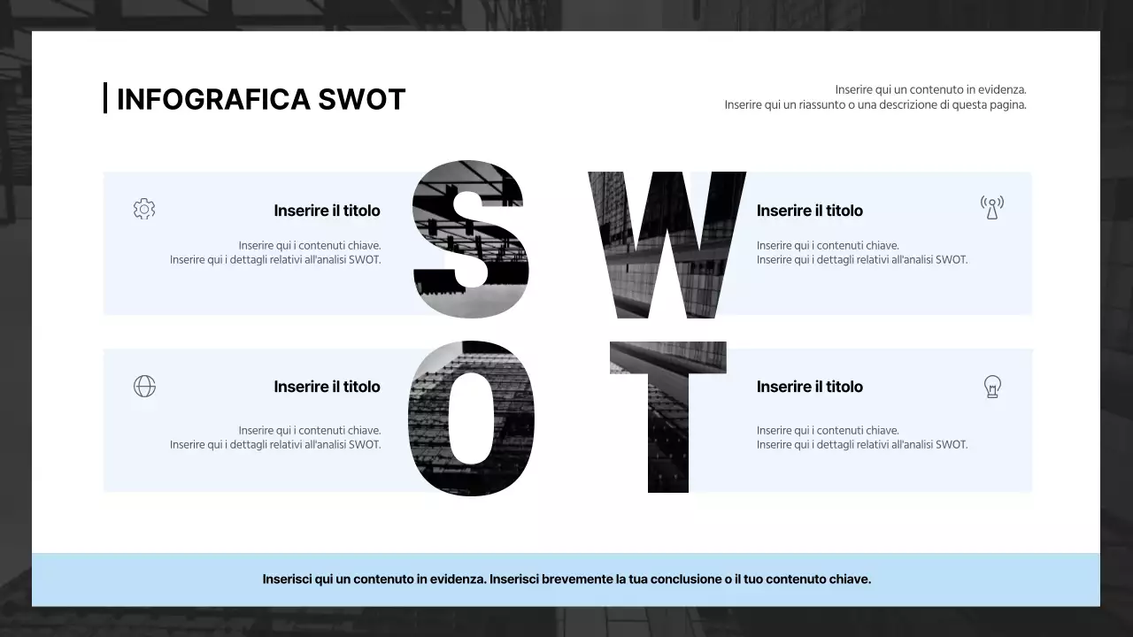 Un diagramma concettuale pulito, in bianco e azzurro.