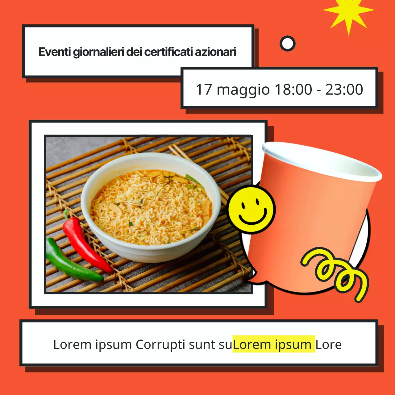 Illustrazione colorata in stile pop art per promuovere un festival universitario