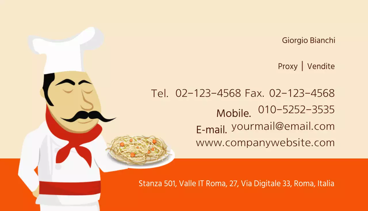 Biglietti da visita ristorante pasta catering