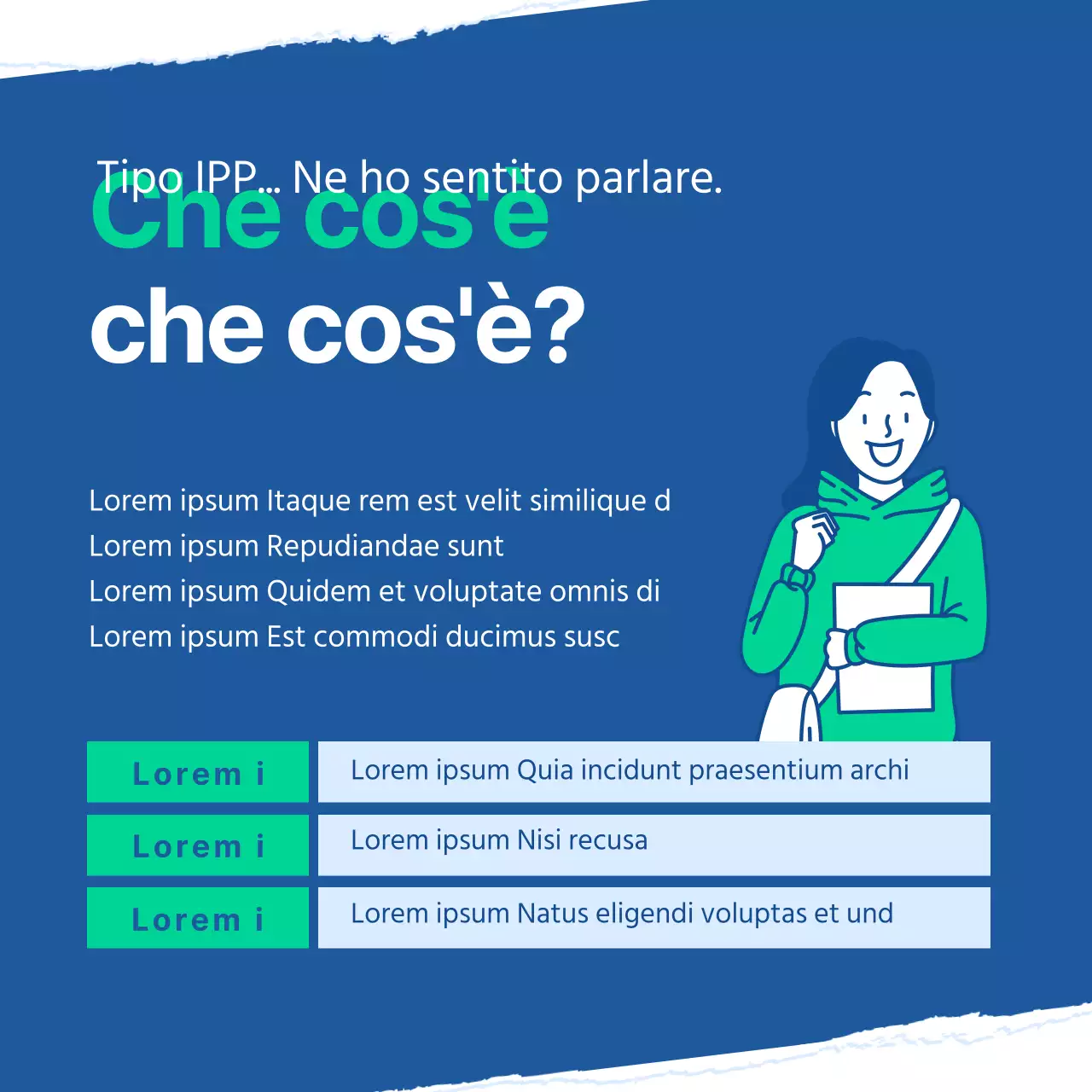 Il percorso di studio universitario blu e menta