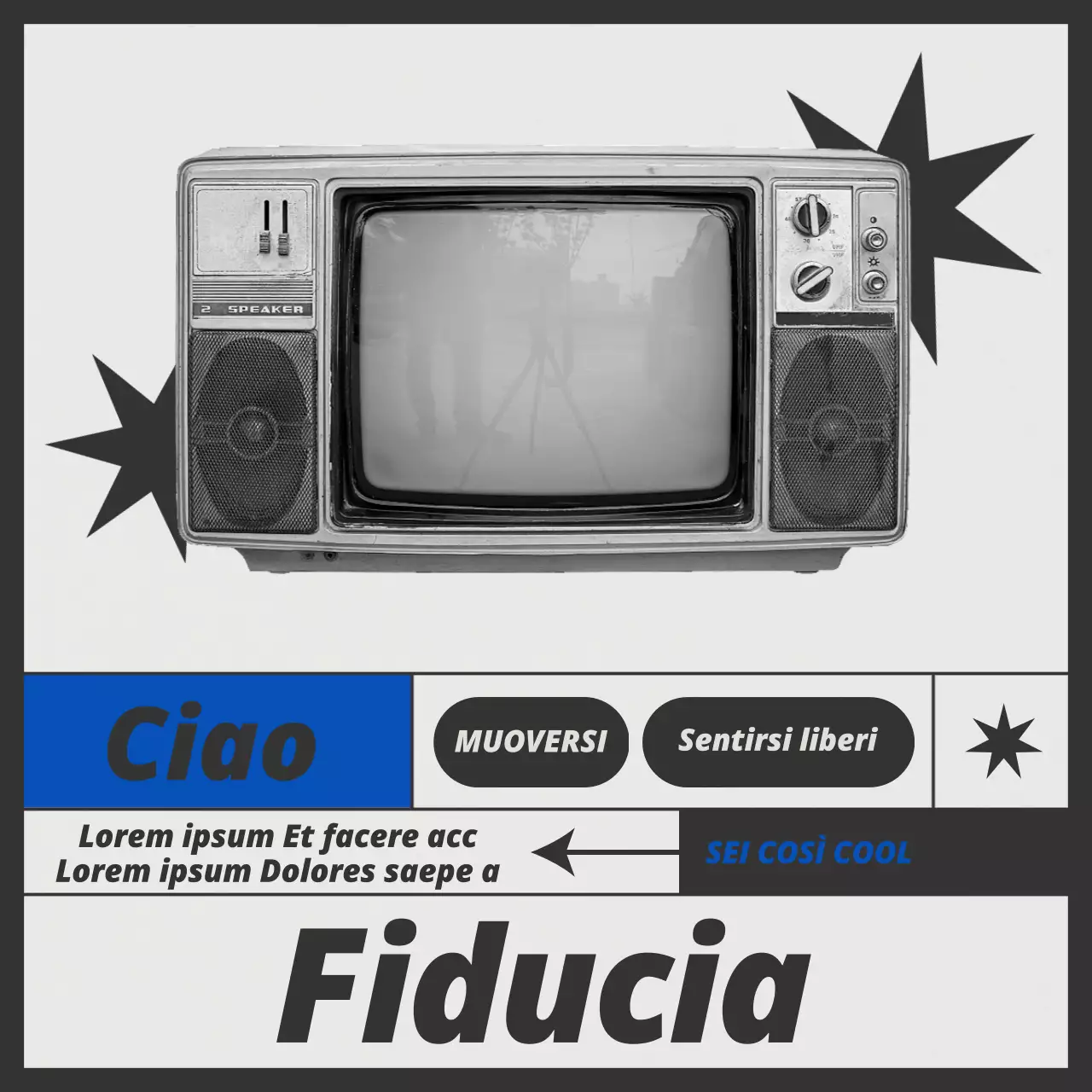 Un pacchetto di layout di concetto alla moda in blu e nero