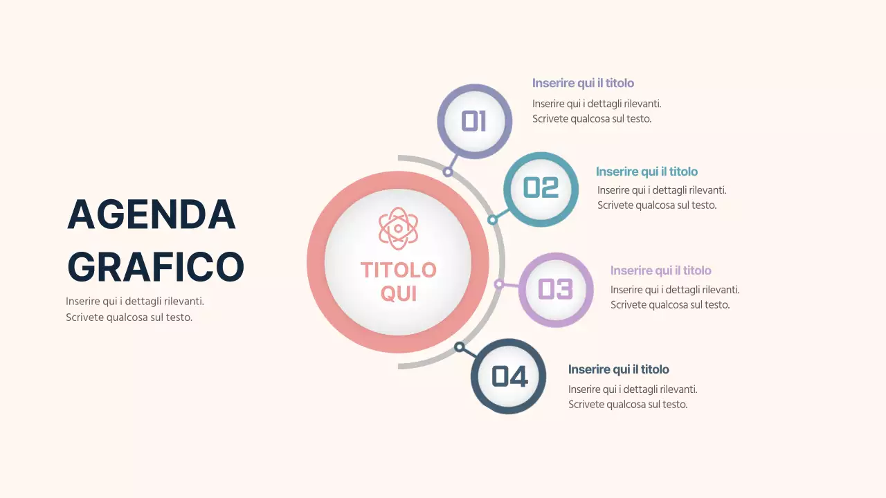 Tabella dell'agenda in blu e beige