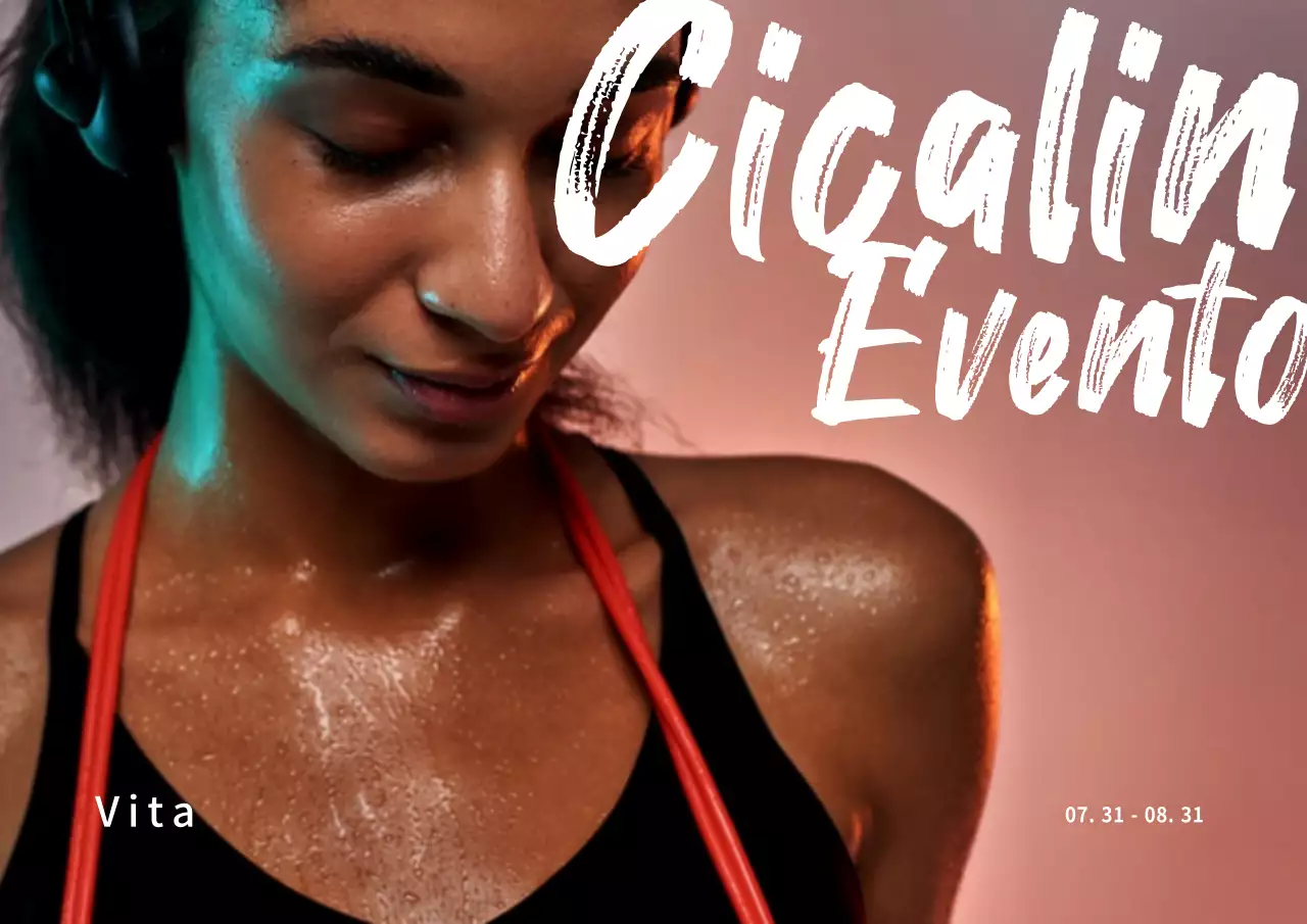 Poster orizzontale sulla salute con foto sportiva arancione