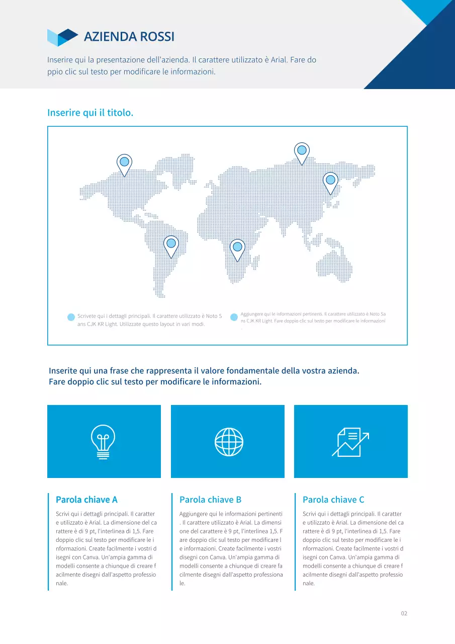 Foglio o modulo di presentazione del rapporto con forme bluetone