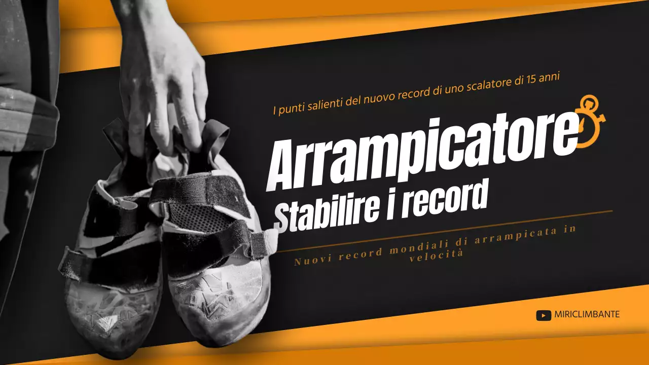 Il record di arrampicata è evidenziato in nero e giallo