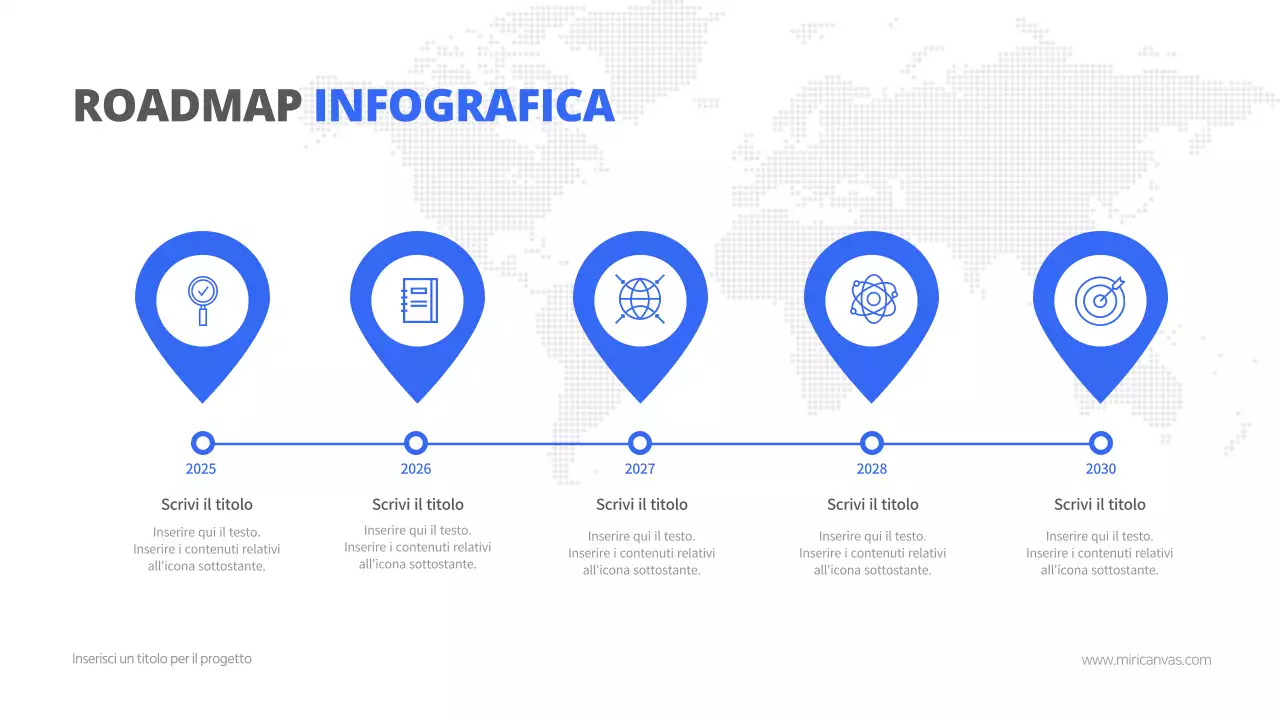 Timeline infografica della roadmap aziendale globale di Bluetone