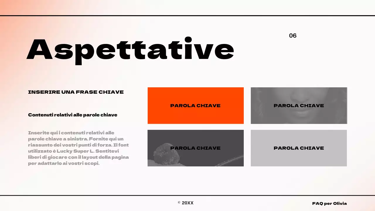 Una semplice infografica di concetto a gradienti in arancione e bianco Chi siamo