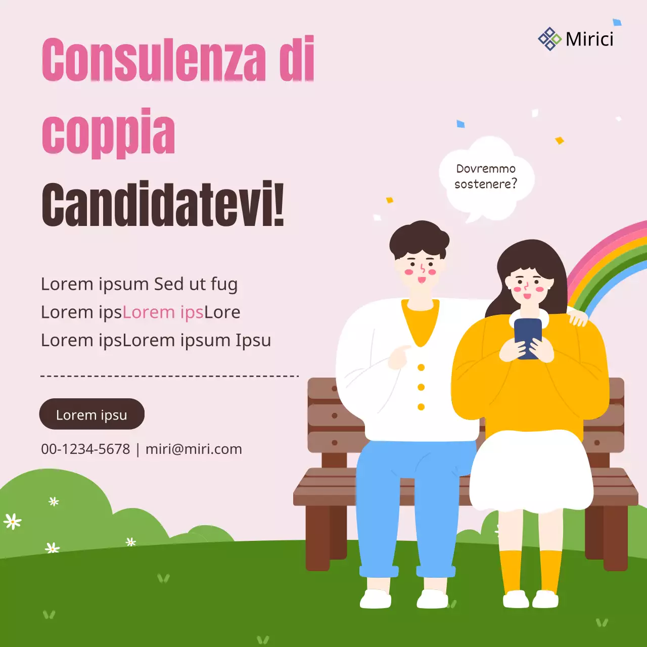 Una bella e accogliente illustrazione in rosa e chartreuse Mese della famiglia Maggio Festa delle coppie Consulenza matrimoniale
