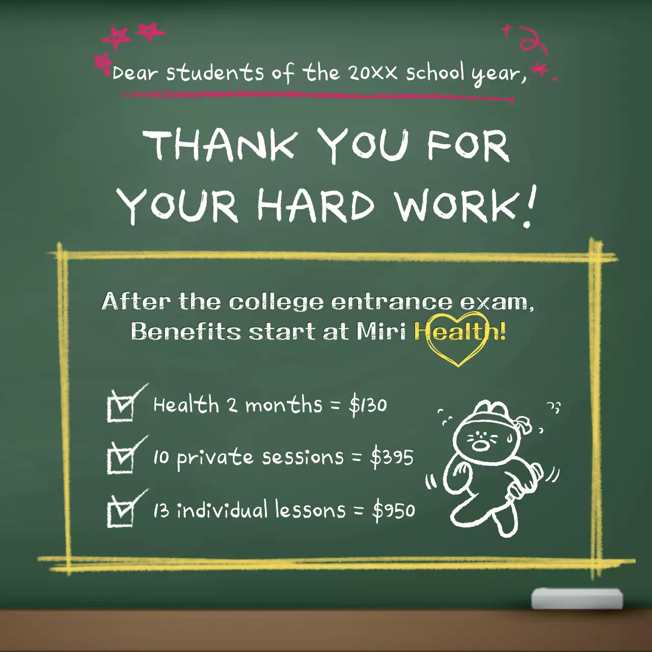 Green Simple Student Announcement Social Media Post