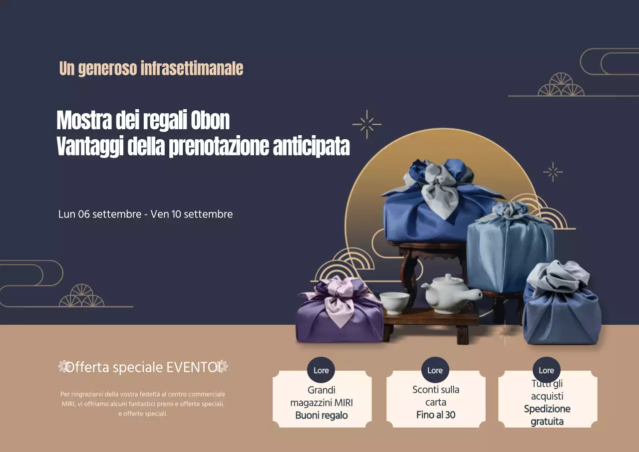 Poster orizzontale con regalo Chuseok in marina