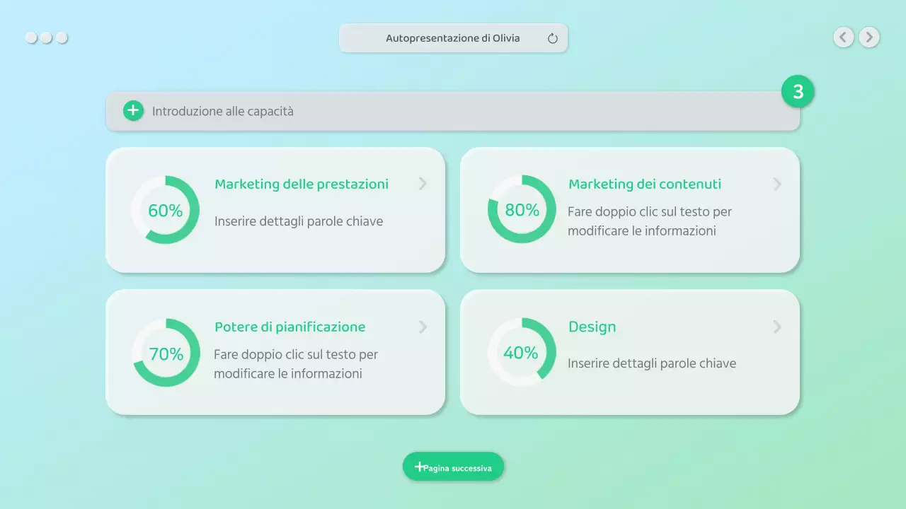 Un bio pulito con un concetto di interfaccia grafica verde