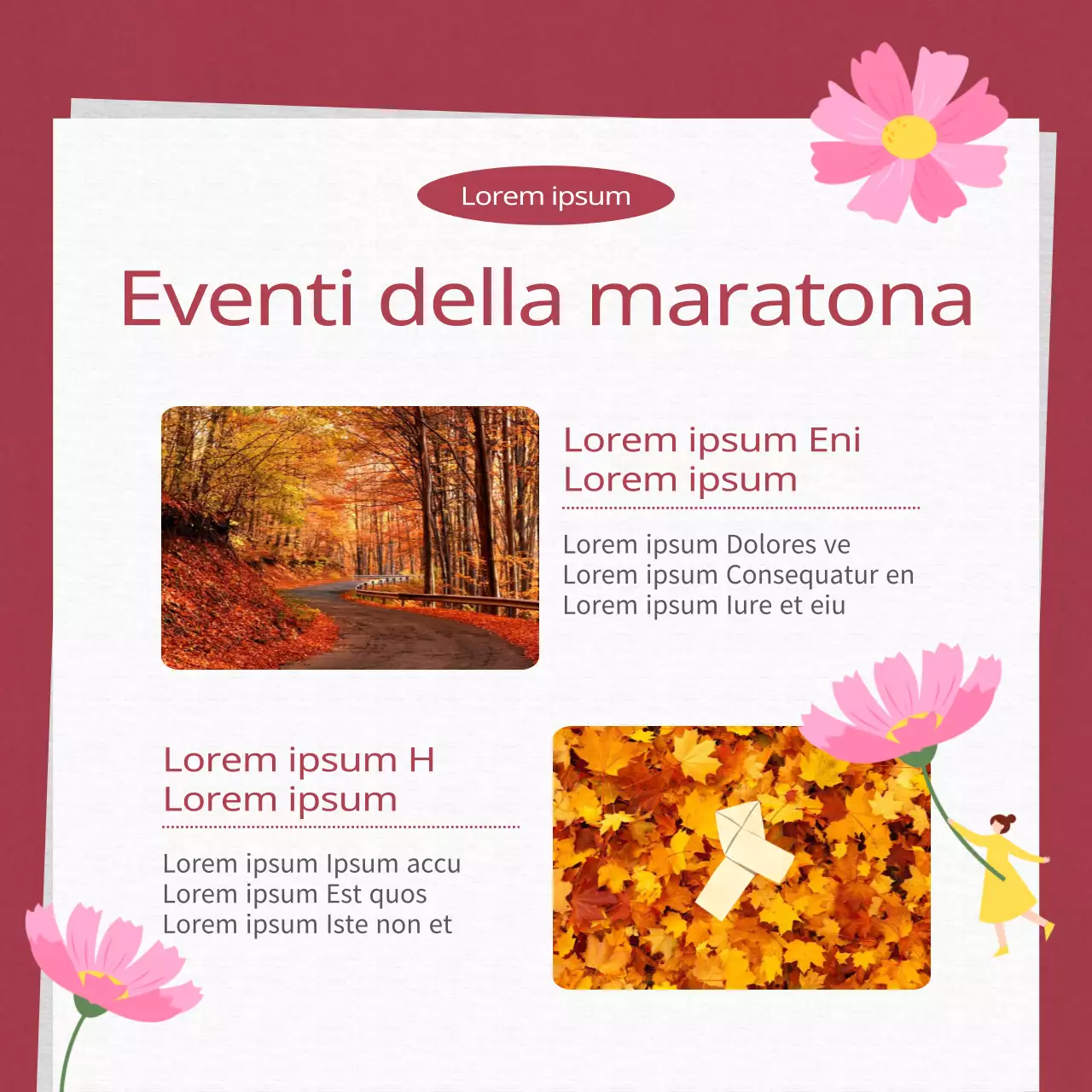 Promuovere un moderno festival autunnale in rosso e arancione