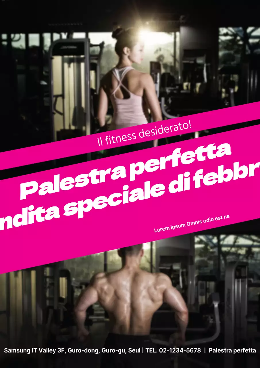 Volantino fitness semplice in rosa