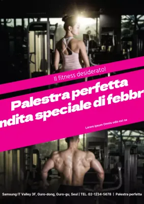 Volantino fitness semplice in rosa