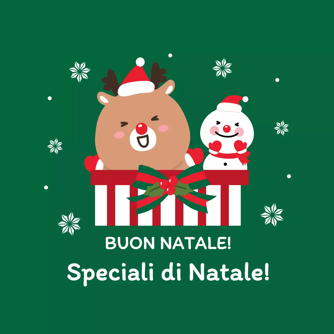 Etichetta natalizia verde rossa illustrata per eventi