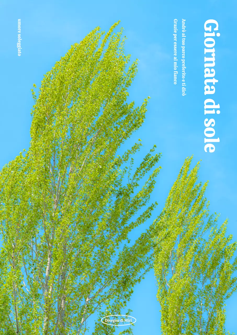 Per interni estivi con cielo azzurro e alberi verdi