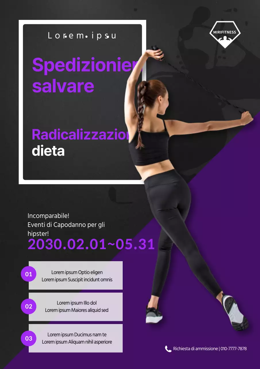 Poster del campo dietetico in viola e grigio scuro