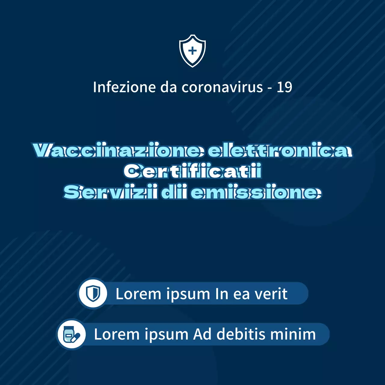 Guida ai certificati di vaccinazione elettronici semplici in blu navy e blu chiaro