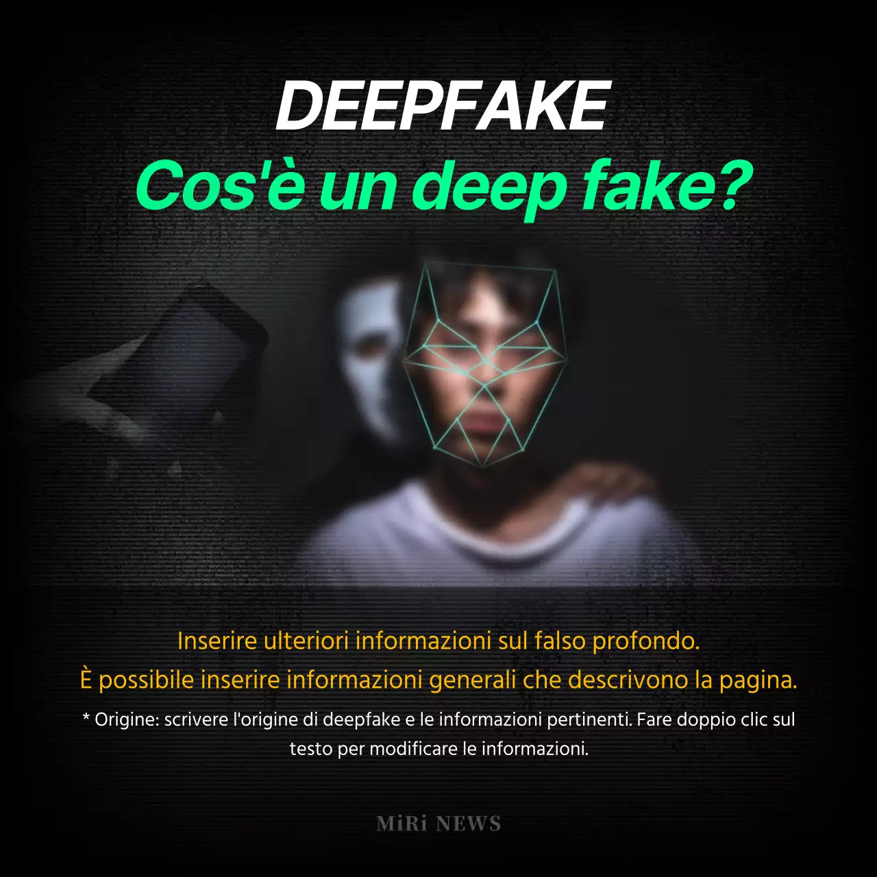 Il crimine del deepfake in bianco e nero CardNews