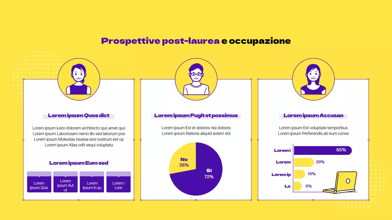 Speciali per il percorso professionale dei diplomati in giallo e viola