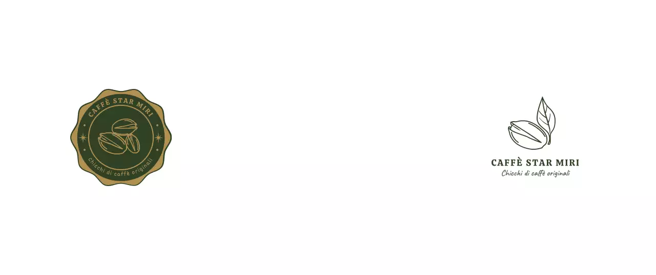 Logo di un caffè di concetto semplice in verde e marrone