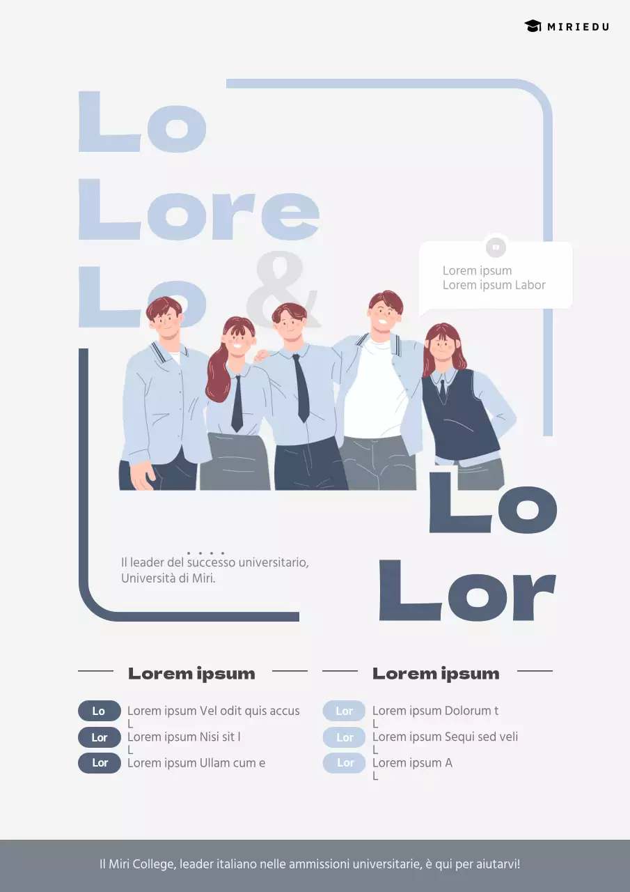 Un simpatico volantino grigio e blu per una classe speciale di una scuola privata