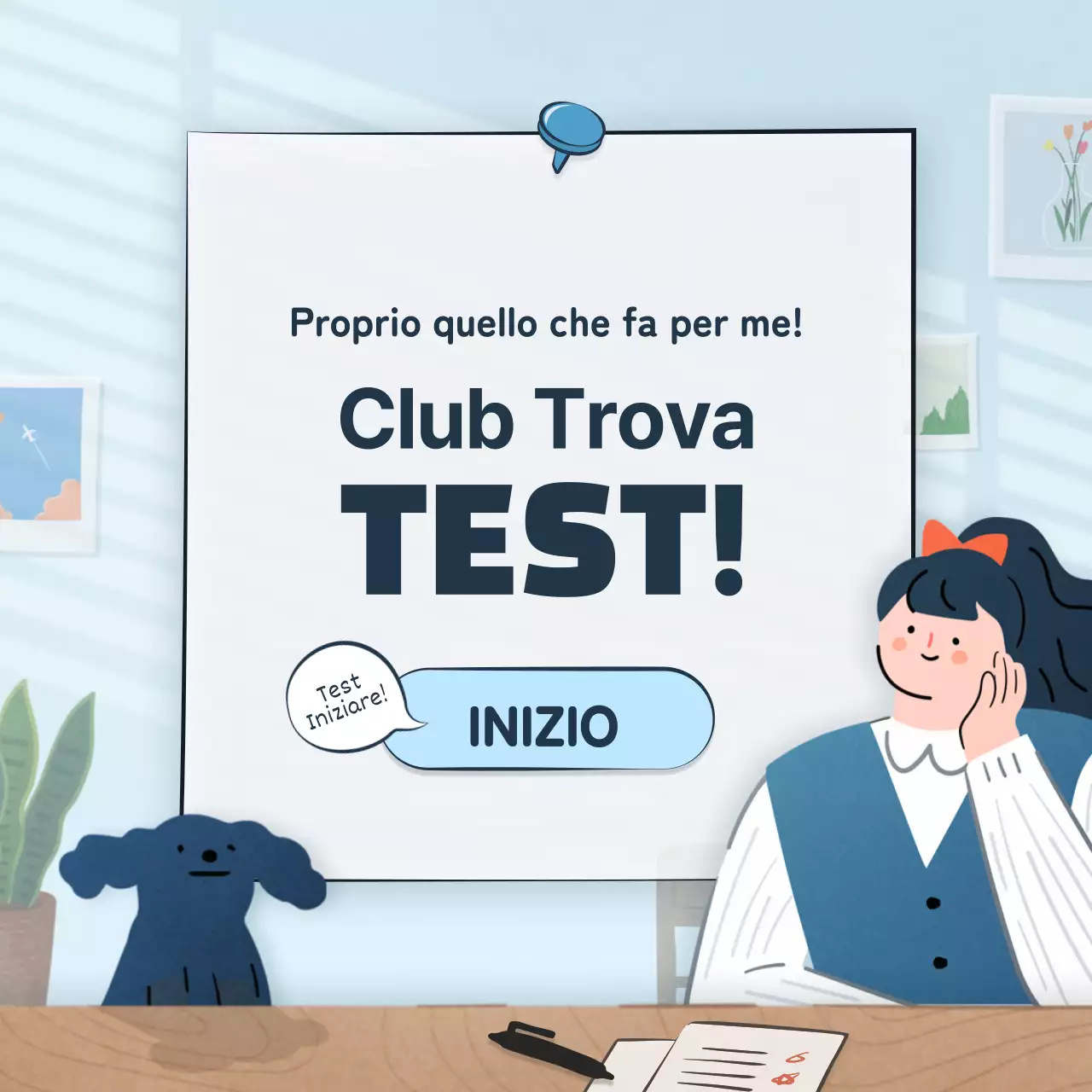 Concetti di test psicometrici con simpatiche illustrazioni