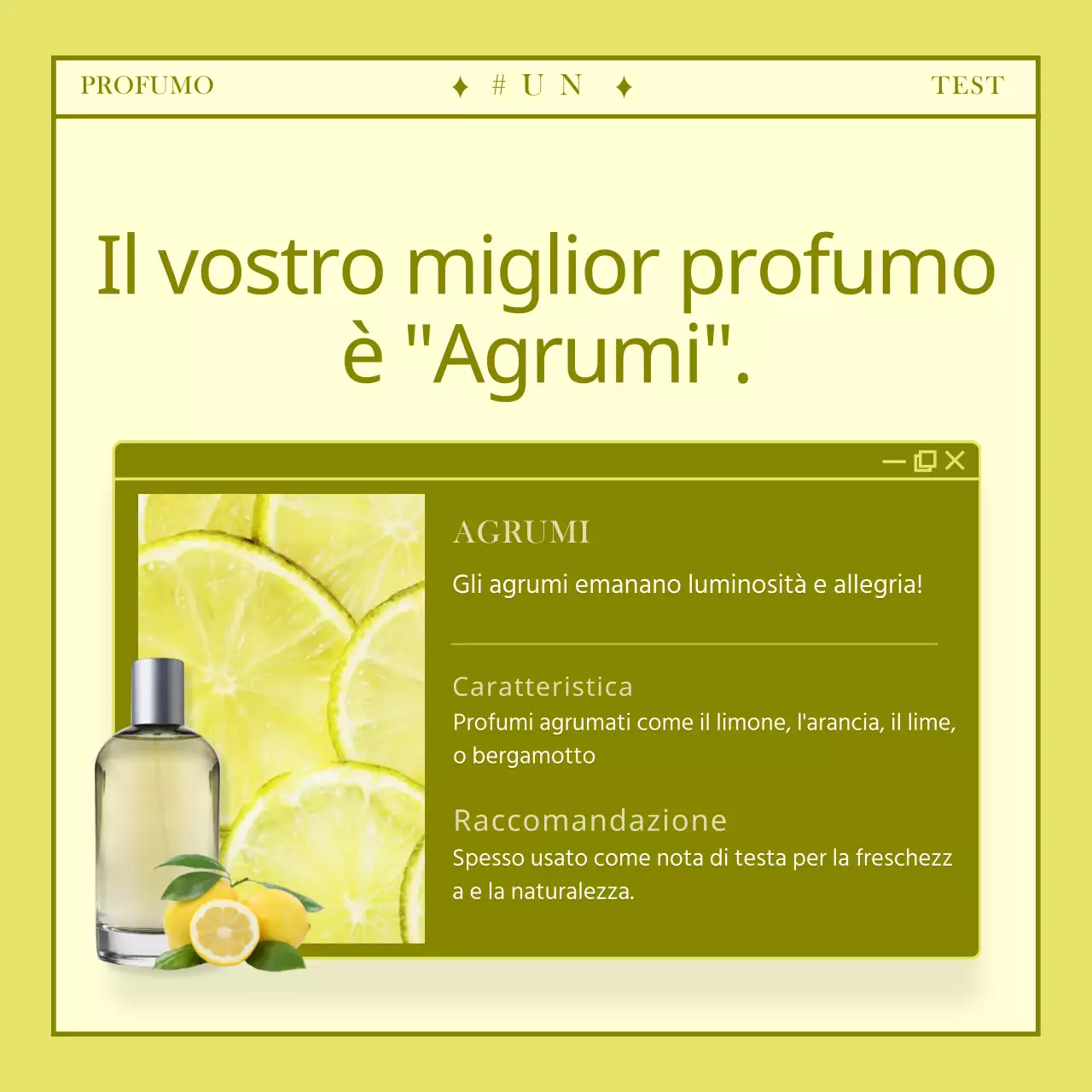 Semplice scheda di prova del profumo personalizzataNews design