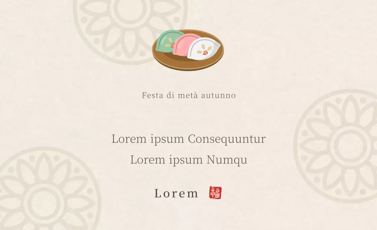 Avorio motivo tradizionale torta di riso semplice ristorante Chuseok ringraziamento