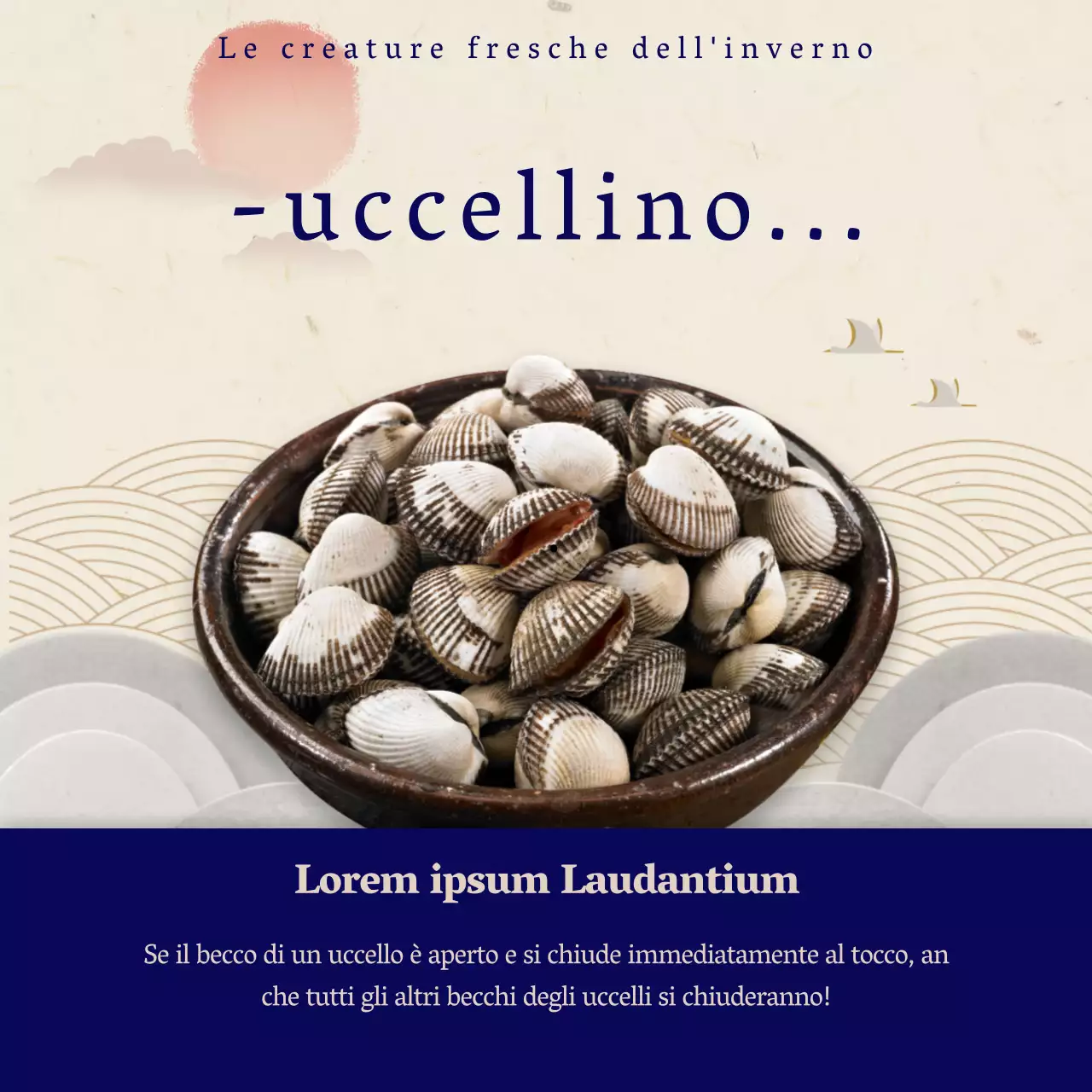 Piccolo contenuto informativo in blu avorio