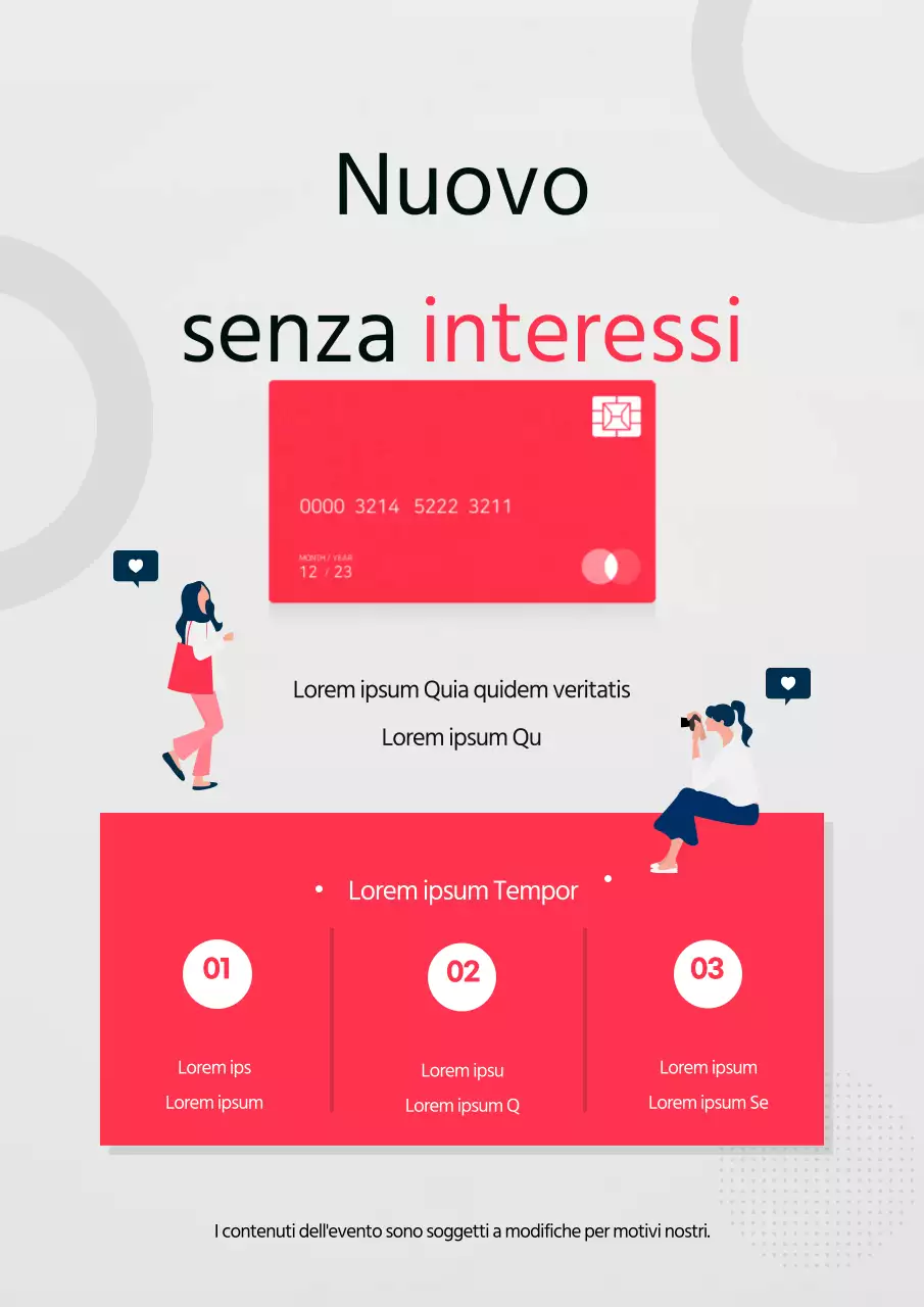 Promuovere un semplice evento sui tassi d'interesse delle società di carte rosa e blu