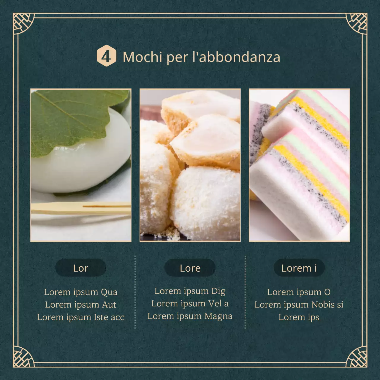 Torta di riso verde scuro significato cardNews design