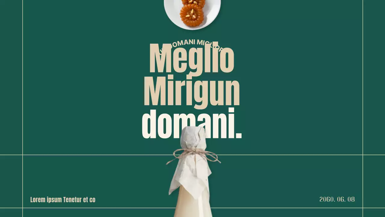 Piano per rivitalizzare i mercati tradizionali utilizzando oggetti e tipografia verde e beige