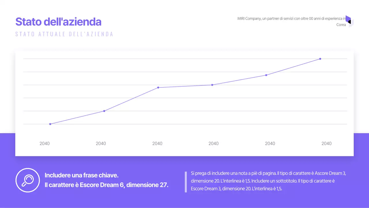 Grafico a linee aziendali semplici in viola
