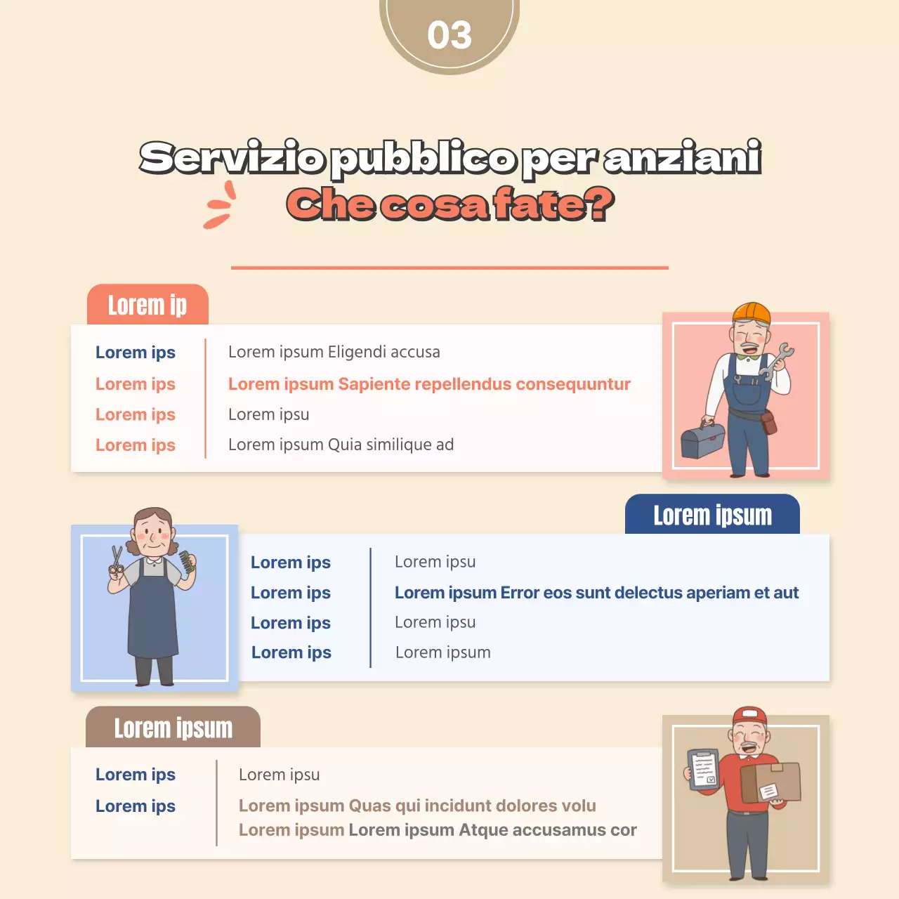 Illustrazione beige concetto lavoro pubblico anziani reclutamento schedaNews