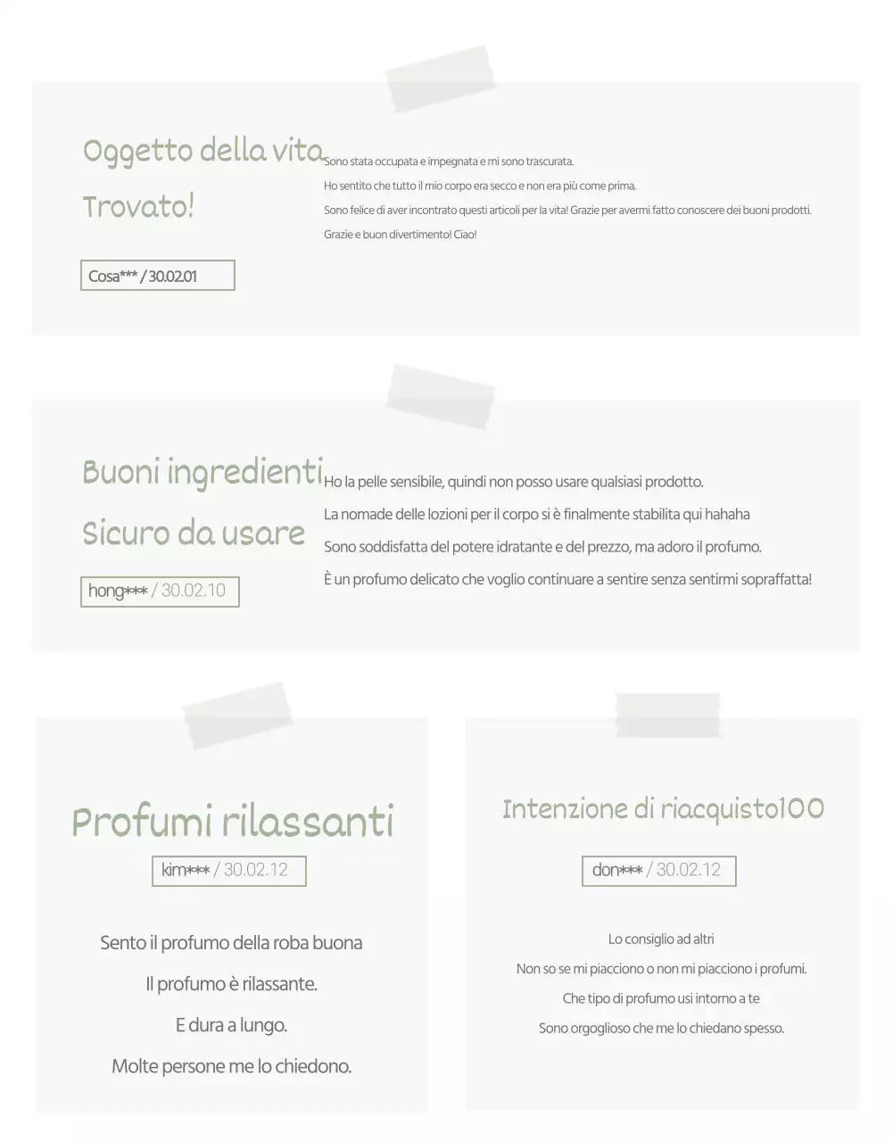 Pagina di dettaglio del prodotto corpo