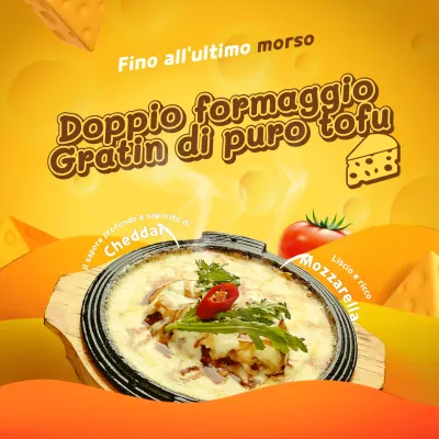 Tema del sundubu gratinato al formaggio con un concetto di giallo saporito