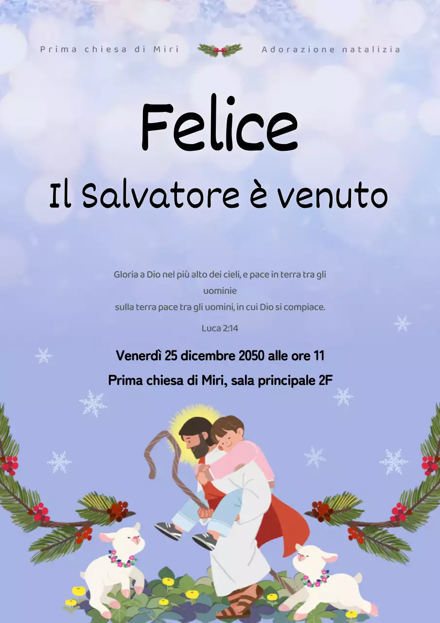 Luce blu caldo illustrazione servizio di Natale annuncio poster web ritratto