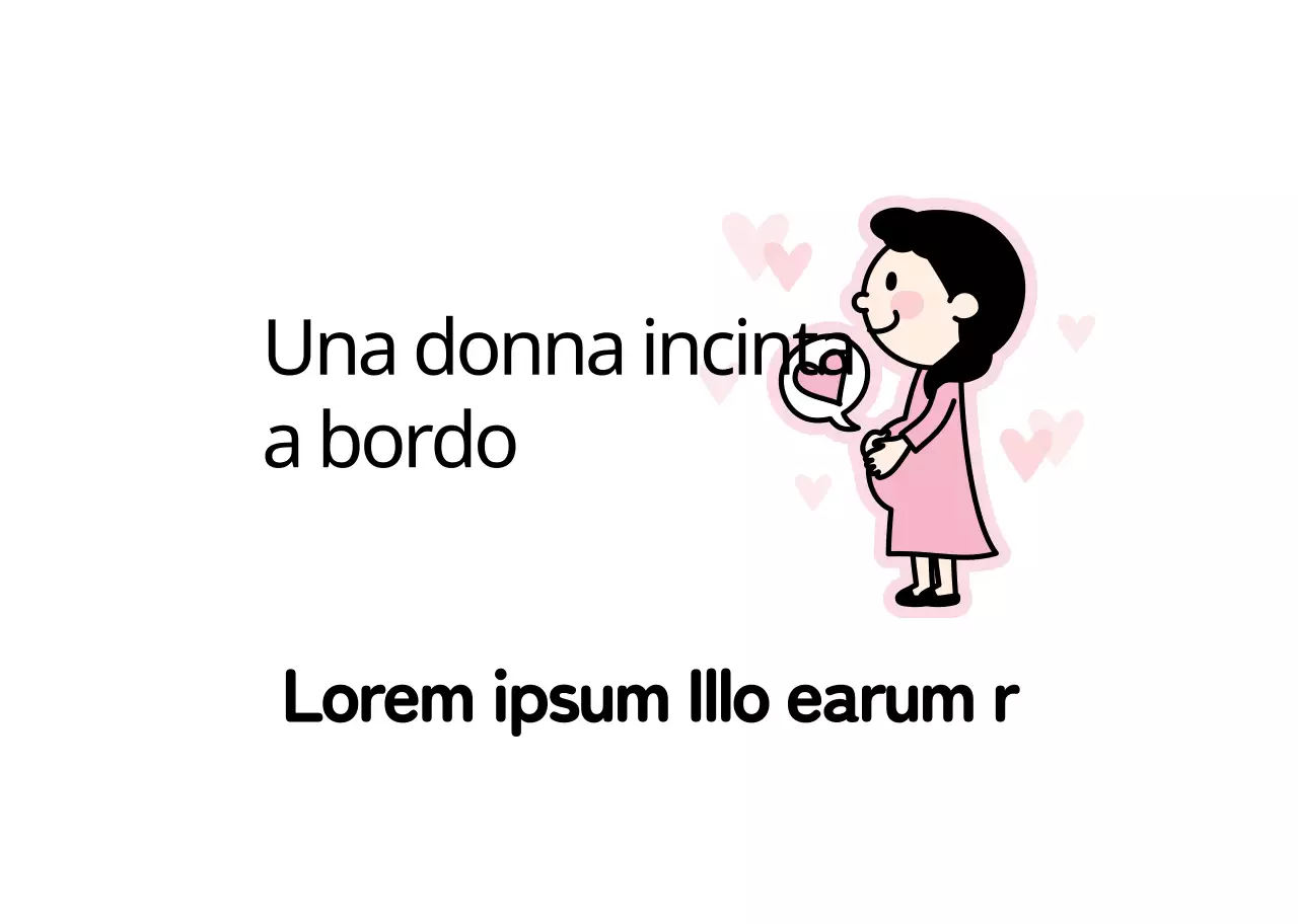 Donne incinte illustrate in rosa a bordo