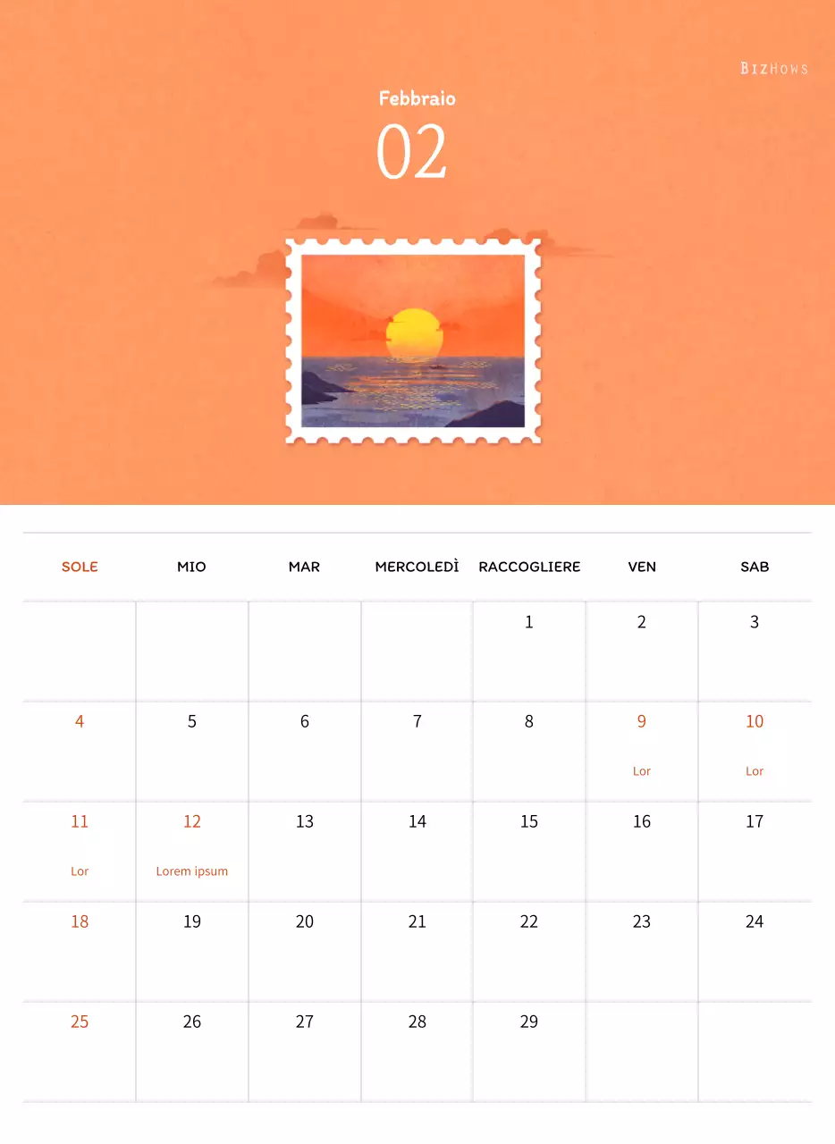 Illustrazioni di francobolli con un concetto caldo