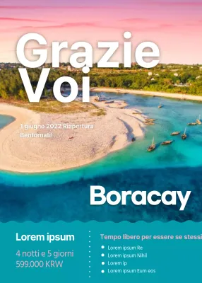 Evento e promozione dei biglietti di viaggio per Boracay in rosa e blu (evento pop-up)