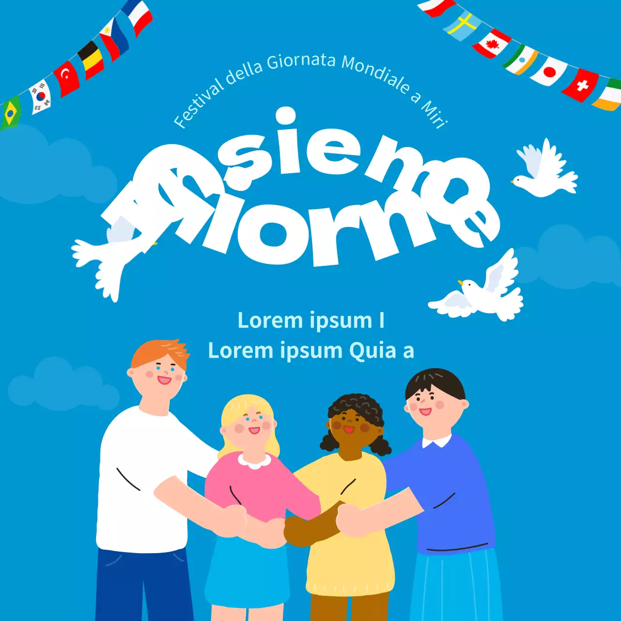 Contenuto del manifesto della Giornata mondiale di colore azzurro