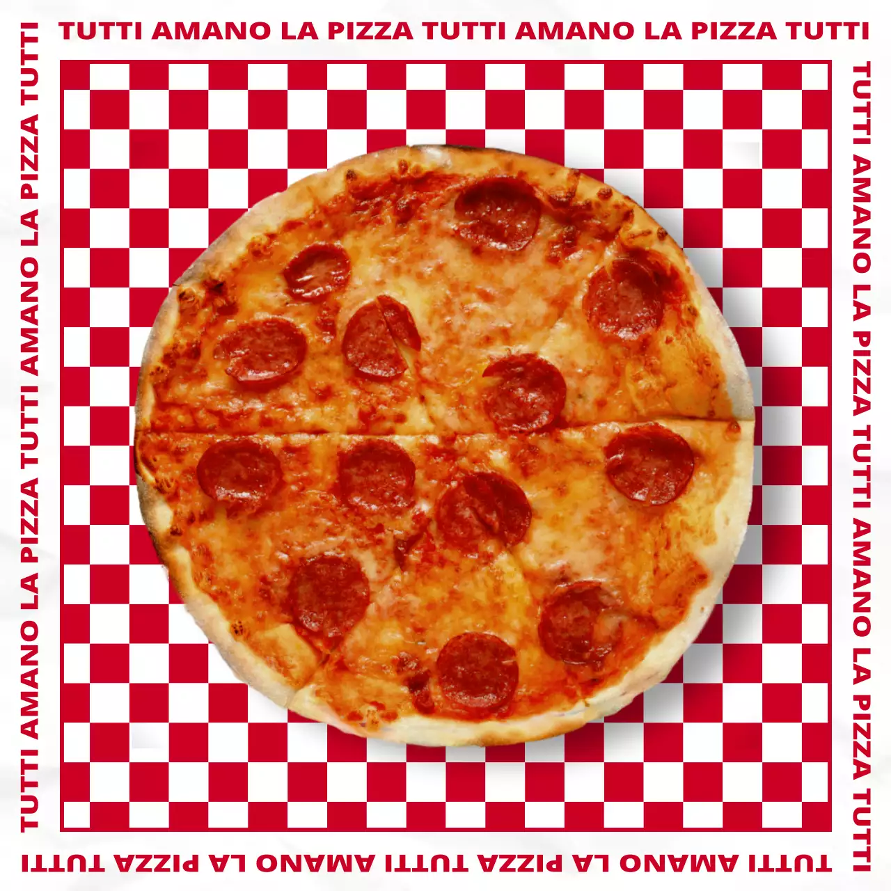 Scacchiera rossa concetto di pizza marchio layout bundle pack