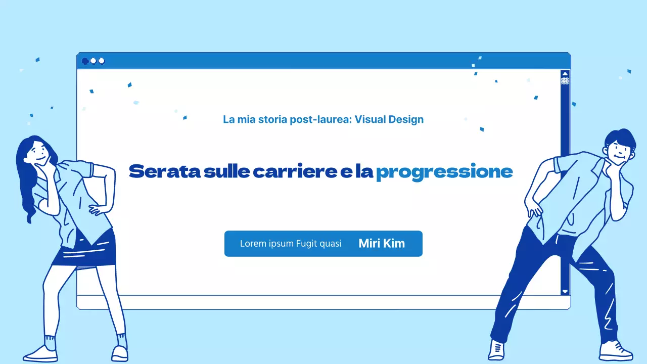 Presentazioni universitarie in tema di browser blu