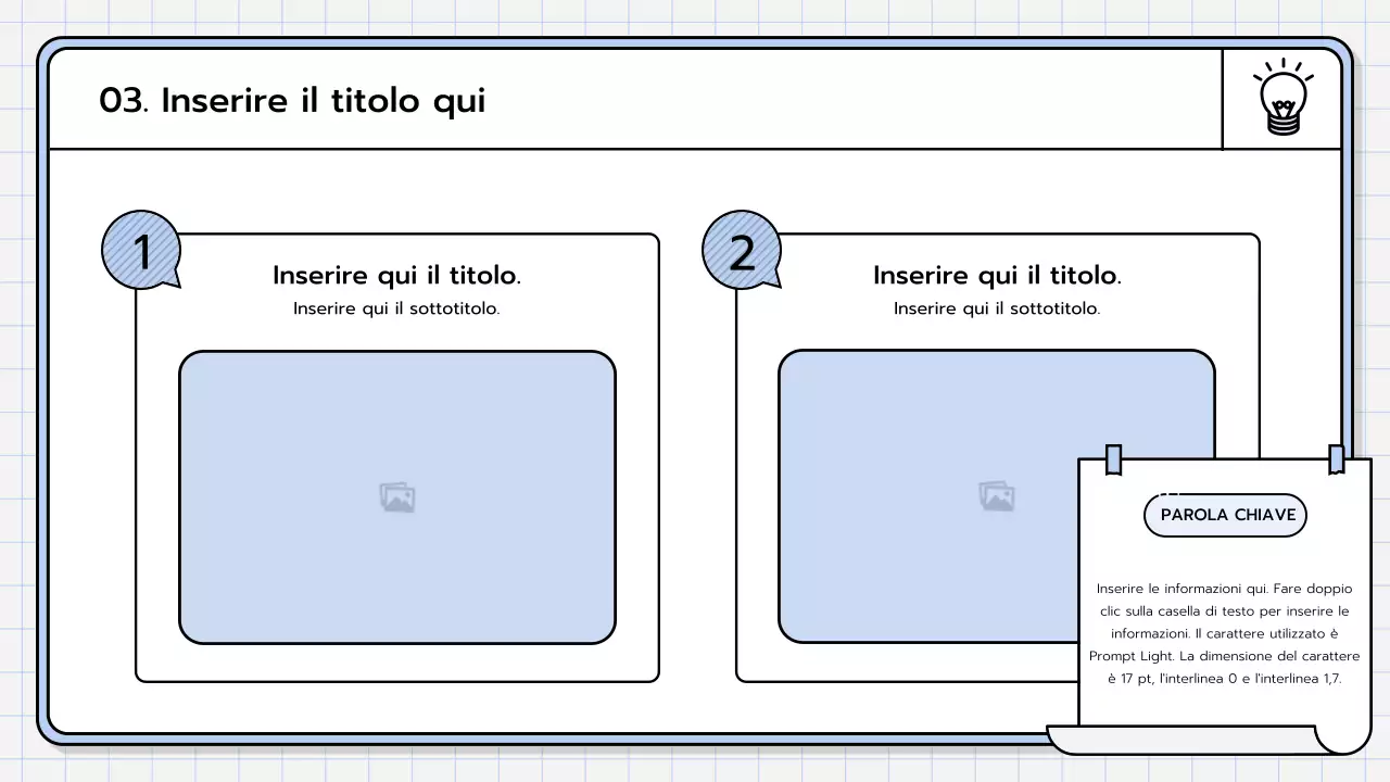 Un kit di presentazione di base nei colori giallo, verde lime e blu.