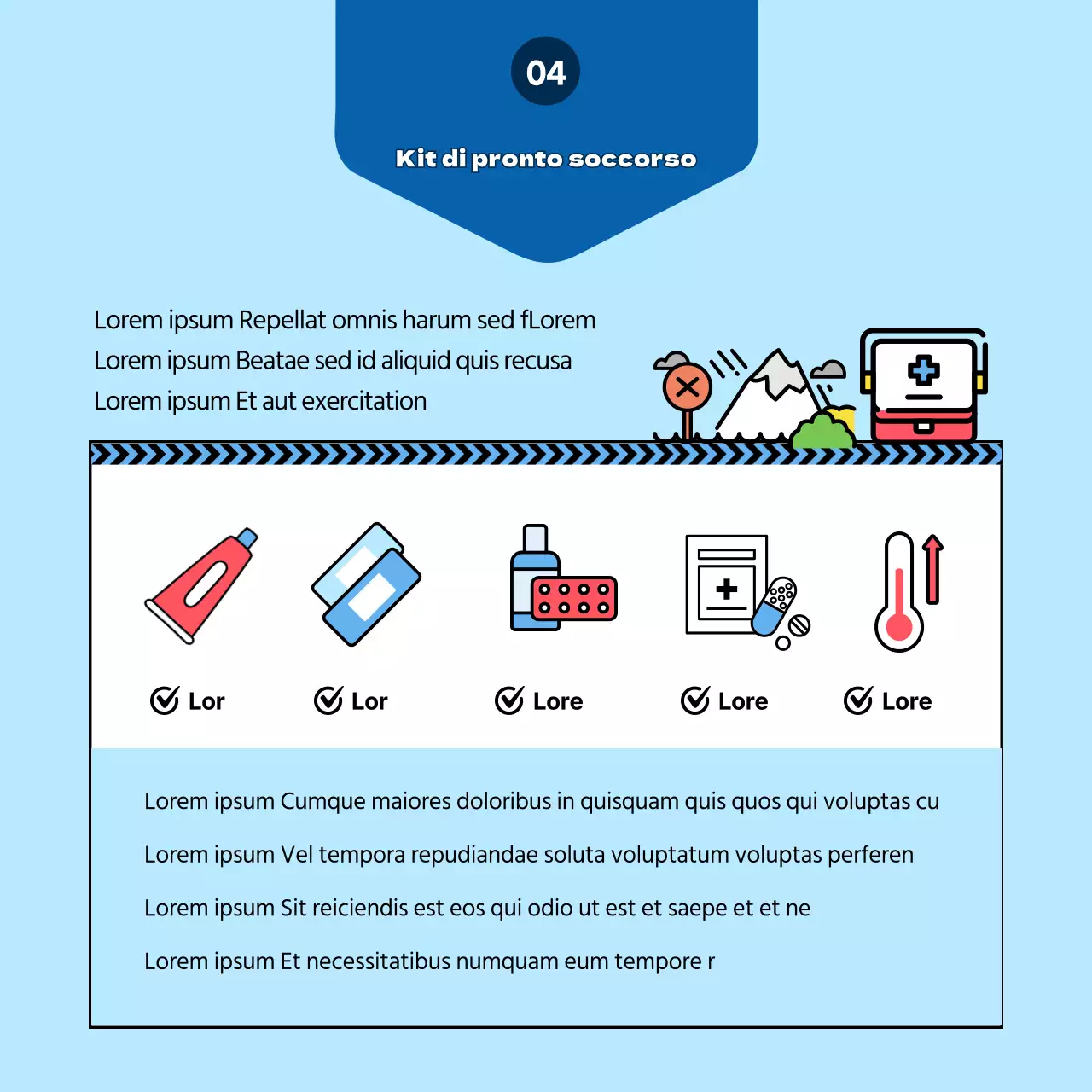 Evidenziare le illustrazioni in giallo Creare la borsa di sopravvivenza della mia famiglia